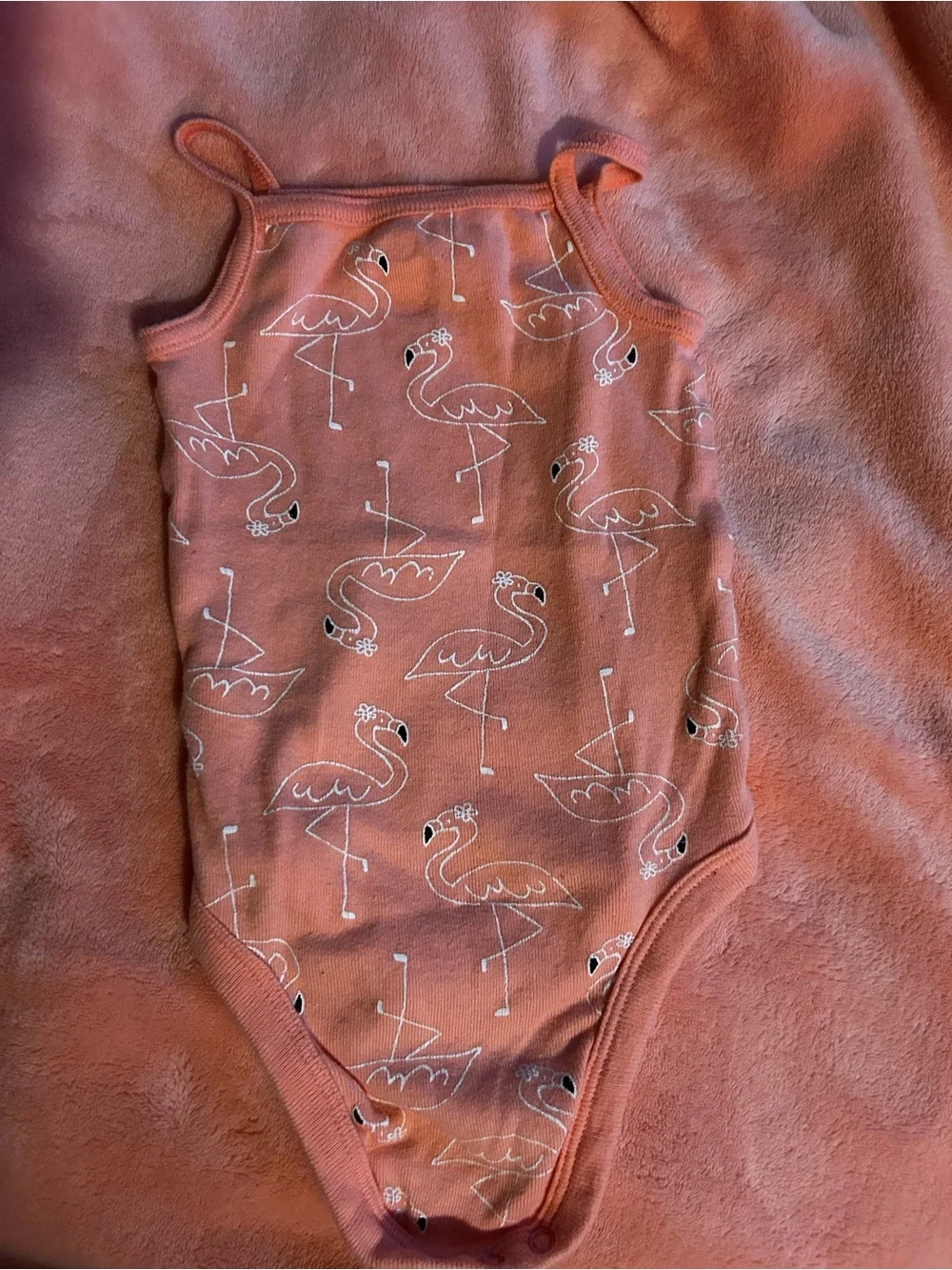 Koala Kids Coral Pink Flamingo One-Piece Bodysuit